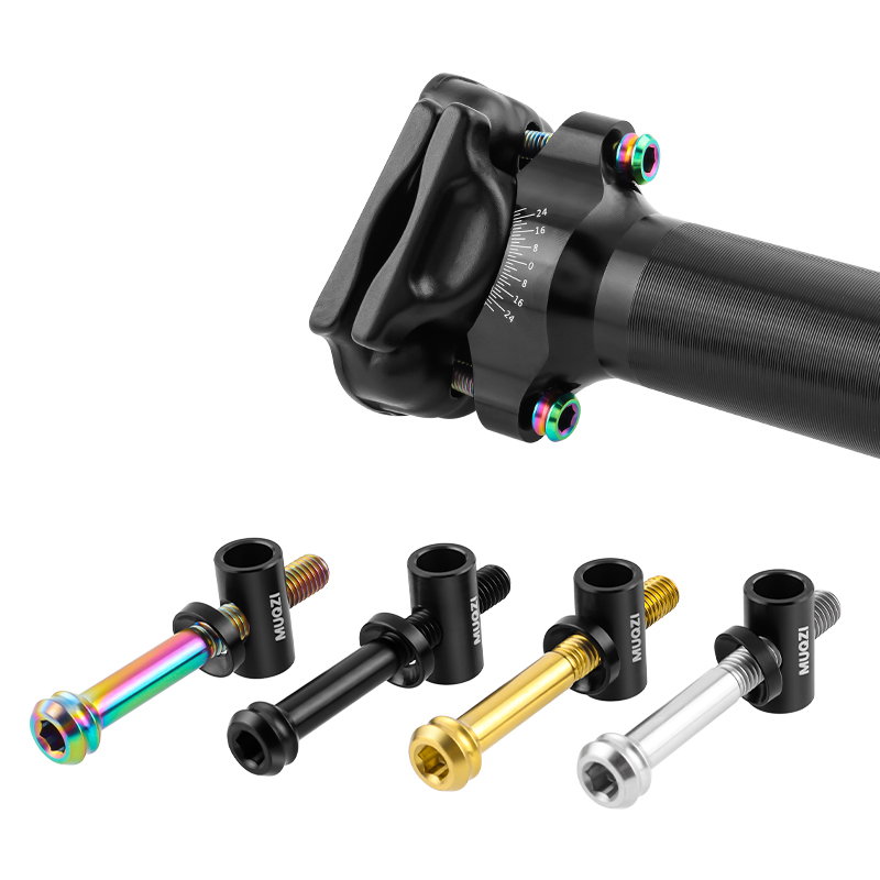 MUQZI Titan-Sattelstützenschraube M5 x 30/40 mm Fahrrad-TC4-Sattelstützen-Befestigungsschraube mit Unterlegscheibe für Fahrradsitzrohr