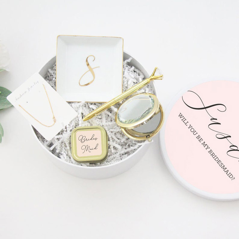 Bolsa de espejo para maquillaje, pulsera de amor para novia para ser despedida de soltera, de despedida de soltera, decoración de boda, de propuesta para dama de honor