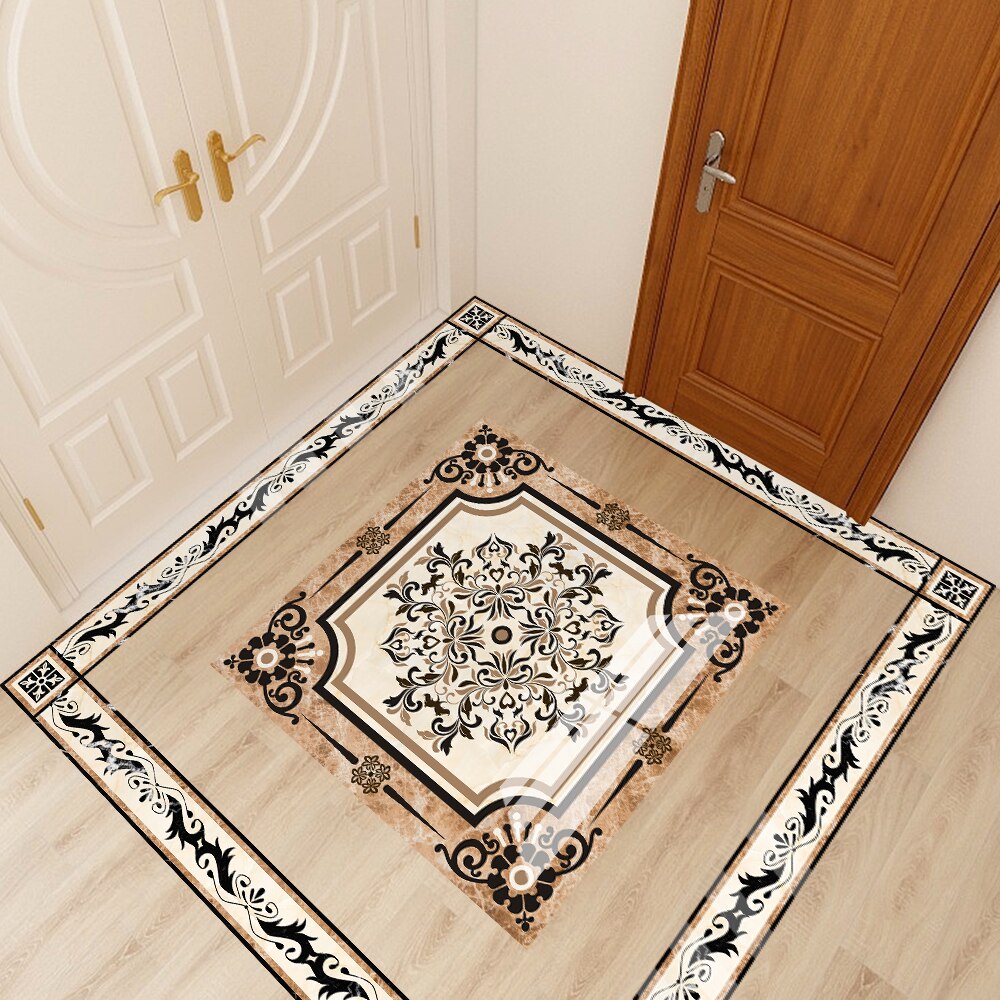 European-style parquet floor stickers porch tile stickers waterproof non-slip PVC floor extra large stickers marble stickers