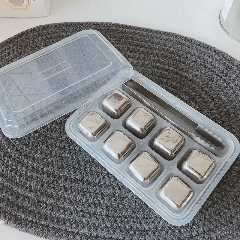 Reusable Stainless Steel Ice Cubes Chilling Whisky Stones for Whiskey Wine Keep Your Drink Cold Longer Ice stone islande
