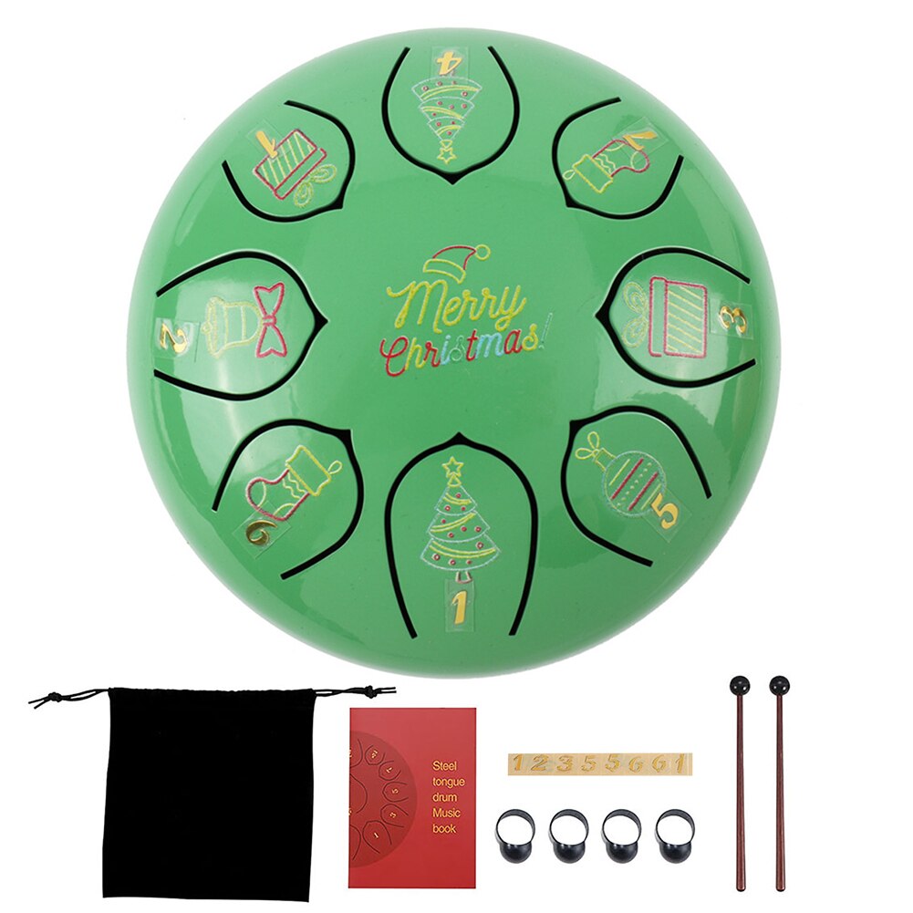 Ethereal Drum Ritme 8 Tune Tong Drum 6 Inch Hand Drum Met Drumsticks Sticker W/Opbergtas Voor Percussie muziekinstrument: C