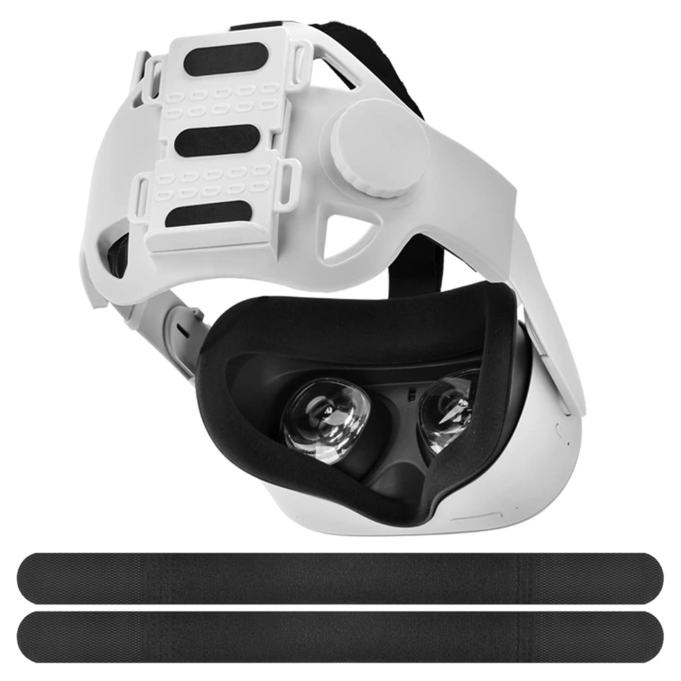 Upgraded Elite Head Strap For Oculus Quest 2 Accessories Adjustable Release Head Pressure Halo Strap With Battery Holder