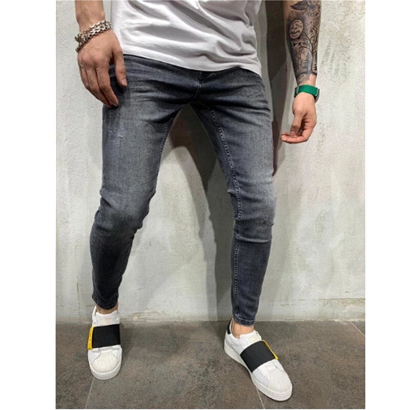 Jean Slim noir classique pour hommes, pantalon en Denim de bonne , de styliste, à la