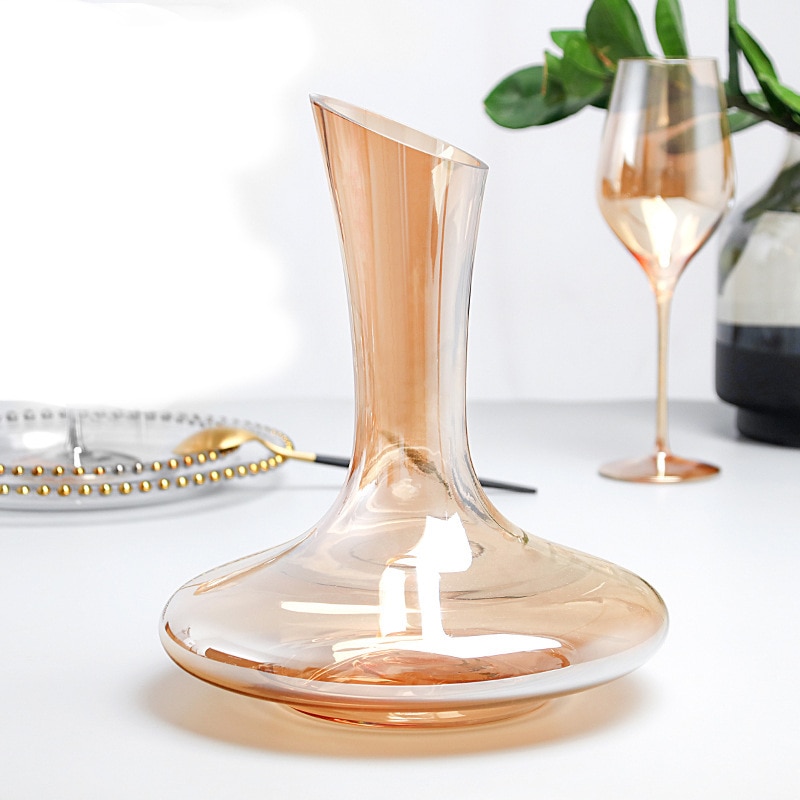 2 Stijlen 1500-2000Ml Wijn Decanter U-Vormige Dikbuikige-Vorm Creatieve Plating Goud Separator kristal Glas Wijn Schenker Bar