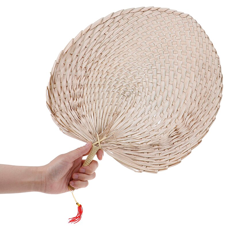 Hand geweven Baby Muggenmelk Fan Zomer Handleiding Straw Hand Fans Palmblad