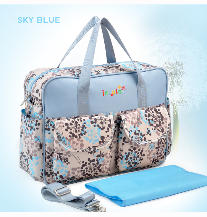 Comme cette momie maternité Nappy sac bébé couches sacs mère Oxford imperméable à l'eau grand sac à bandoulière soins infirmiers: Sky blue baby bag