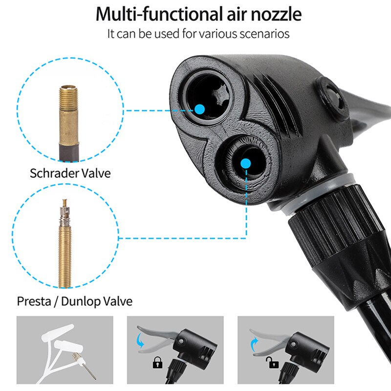 Westen RADFAHREN Fahrrad Pumpe Hohe Manometer Fuß Inflator Boden Luftpumpe Für MTB Rennrad Rolle Motorrad Auto Reifen pumpe