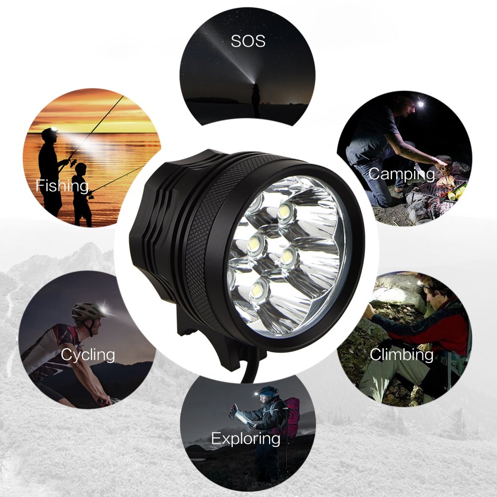 Farol Fahrrad 10000 Lumen Fahrrad Vorderseite Licht Laterne 7 * XML T6 LED Fahrrad Scheinwerfer Taschenlampe 18650 Batterie MTB Straße scheinwerfer 3 Modus