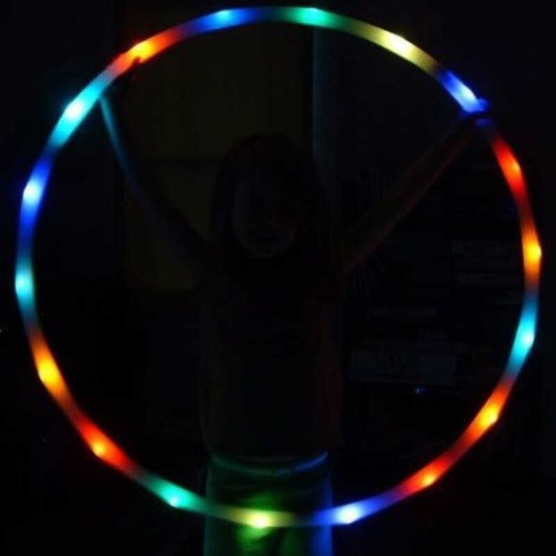 Cerceau de sport en vrac, 90CM, 7 couleurs, éclairage LED clignotant, anneau de musculation, yoga