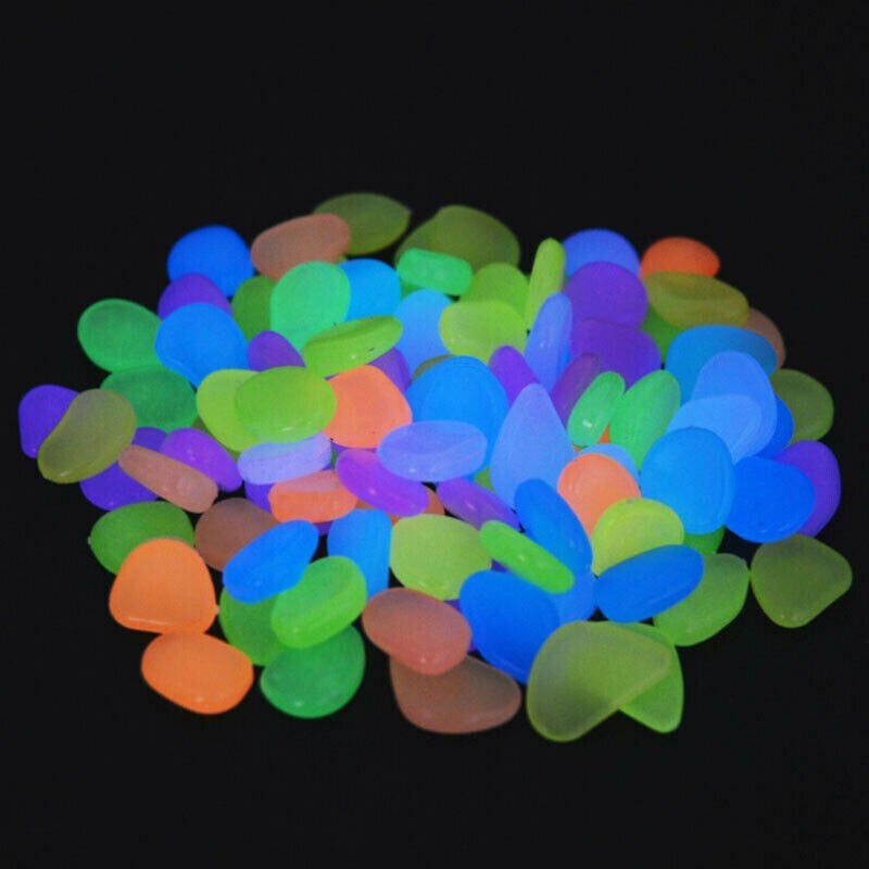 50 stuks glow in the dark tuinkiezels, lichtgevende stenen, stenen voor looppaden, tuinpaden, patio's, gazons, tuindecoratie, lichtgevende stenen
