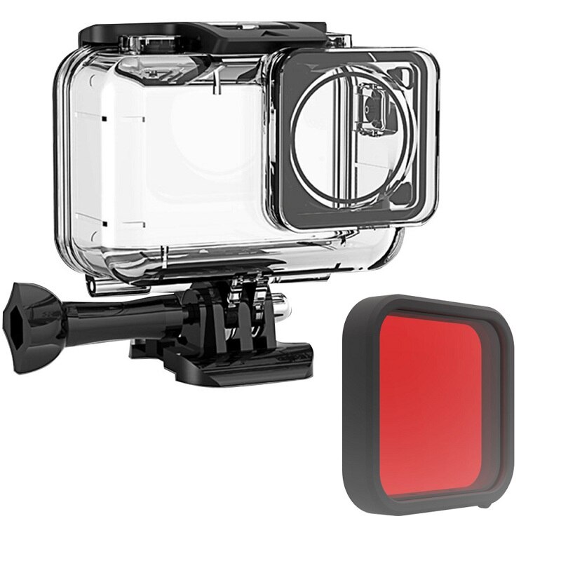 Waterdichte Case Filter Voor Dji Osmo Action Waterdichte Shell Actie Camera Accessoires Bescherm Behuizing/Doos/Duiken Rode Uv cap