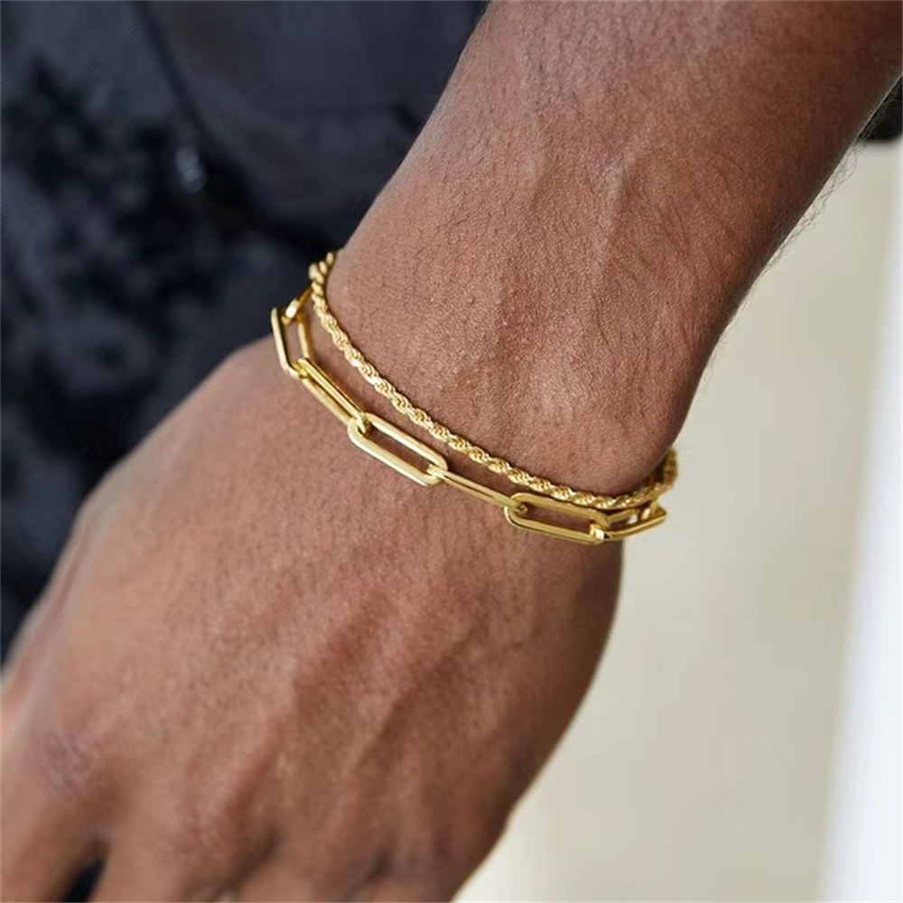 Meerlagige Titanium Stalen Ketting Armband Mannen Goud Kleur Twist Ketting Rvs Armband Party Sieraden Armband Voor Vrouwen