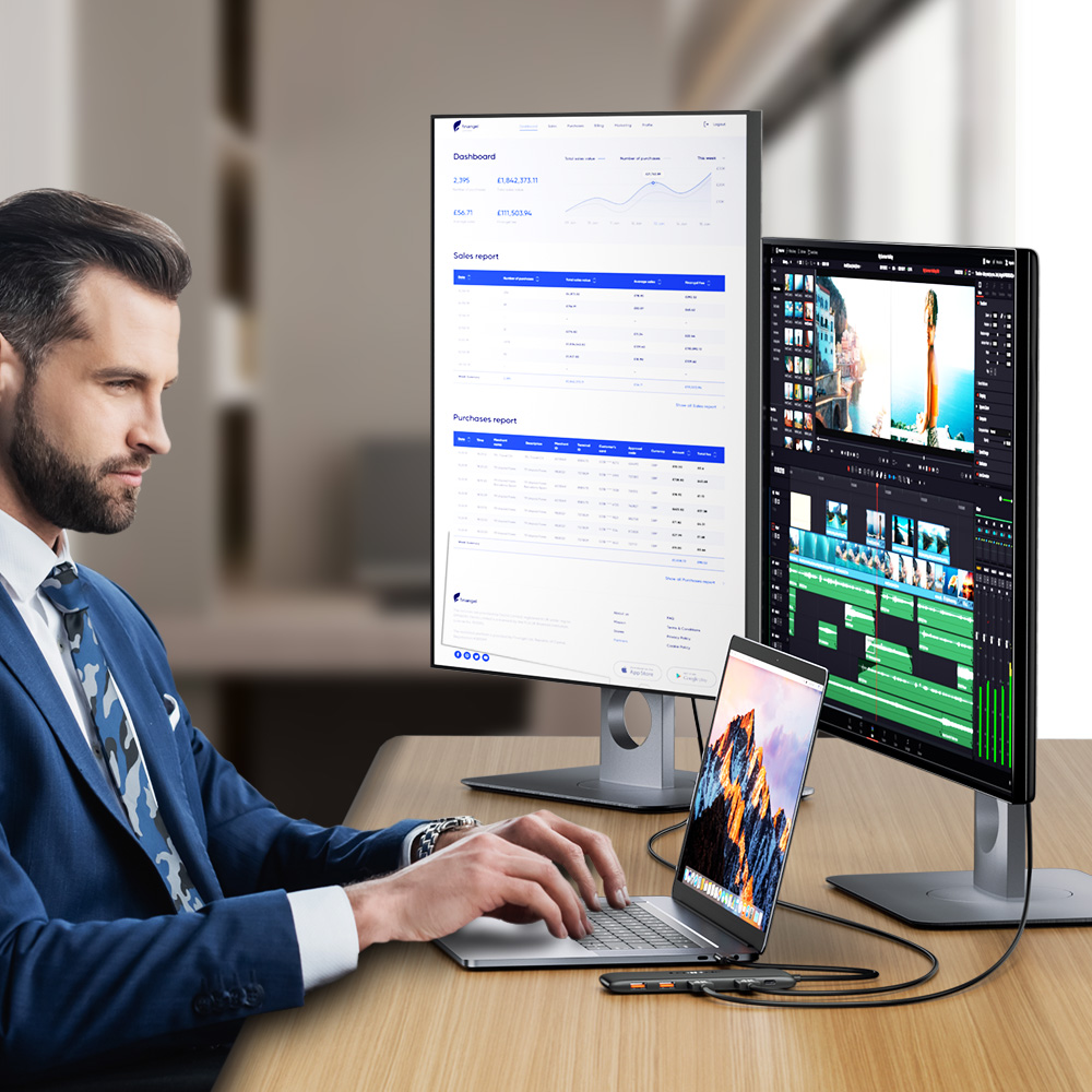 Lemorele 4K USB Hub USB C Stacja dokująca typu C do Dual HDMI dla Macbook iPad Pro Air M2 M1 Sumsang PC Akcesoria USB 3.1 HUB