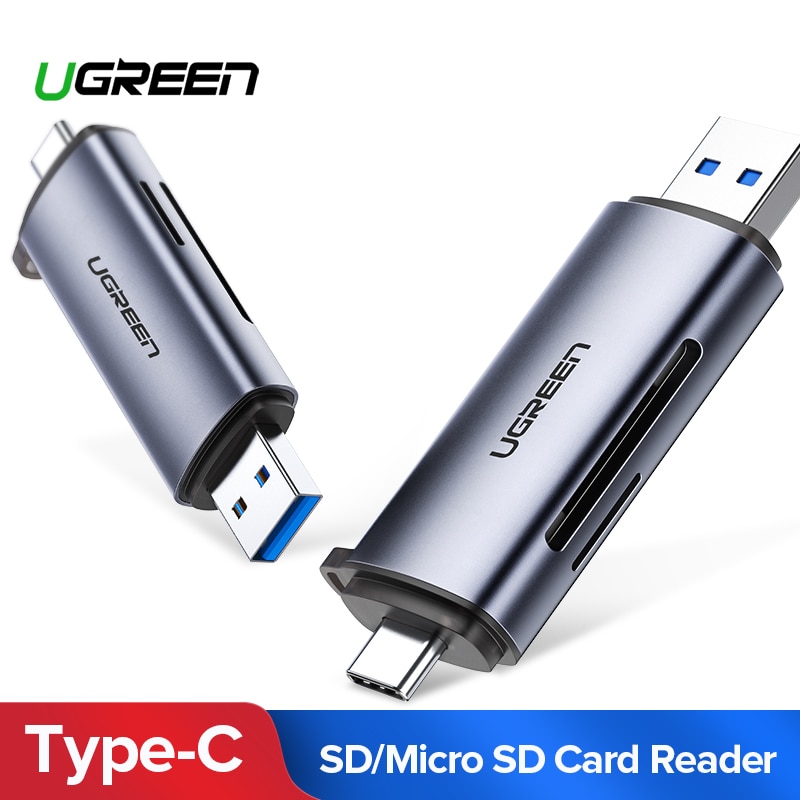 Ugreen Usb C Kaartlezer Usb 3.0 Type C Naar Sd Micro Sd Tf Kaartlezer Voor Pc Laptop Accessoires smart Memory Sd-kaart Adapter