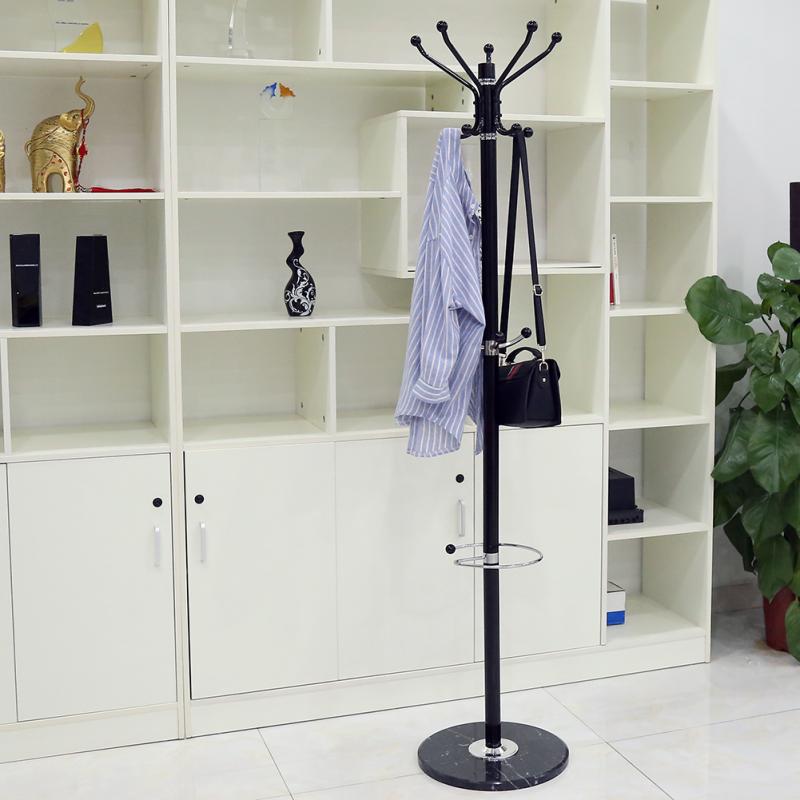 Modern Black Fixed Hall Stand Coat Rack With Umbrella Stand Tree Style Hat Coat Clothes Rack Hanger For Home Hotel HWC: Default Title