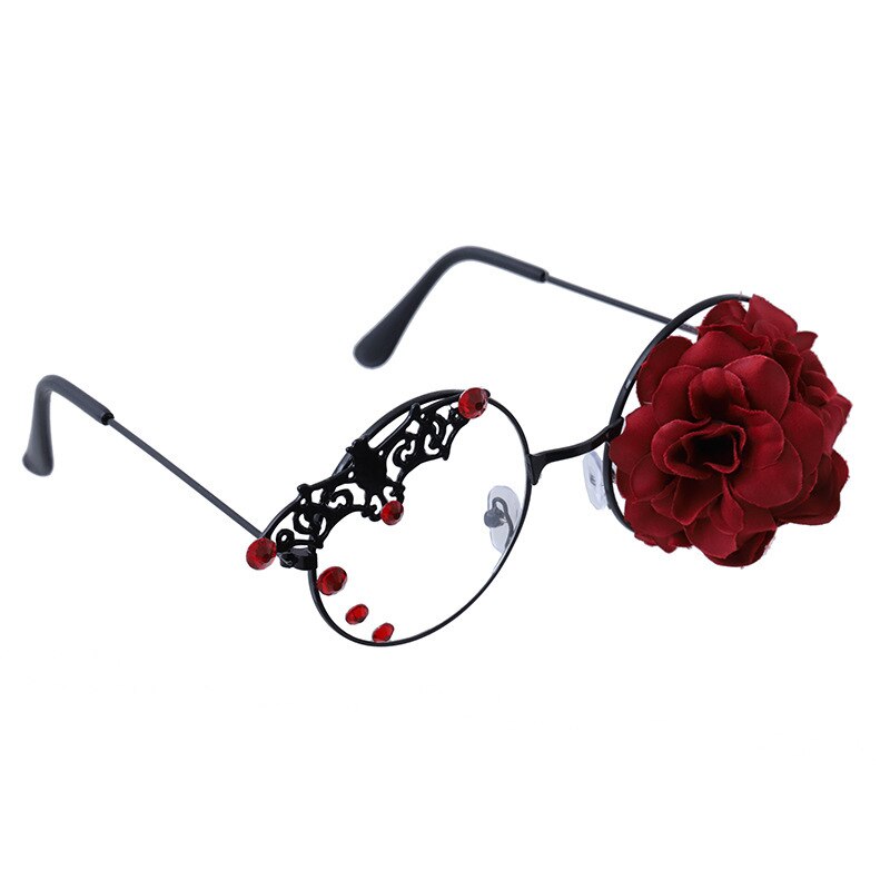 Retro bat rose briller ramme briller mørk damp punk gotisk håndlavede briller kvinder klart vintage rundt glas oculos de gafas