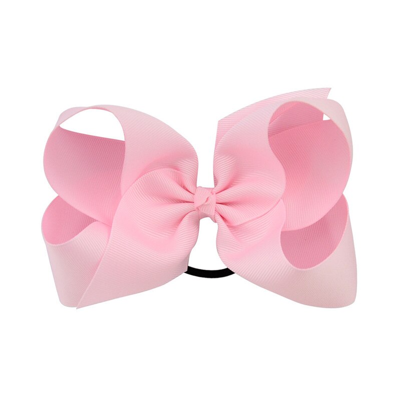 Lazos para el pelo de Color sólido de 6 pulgadas, gomas elásticas para el pelo, coleteros de goma para niña, accesorios para el cabello: Rosa