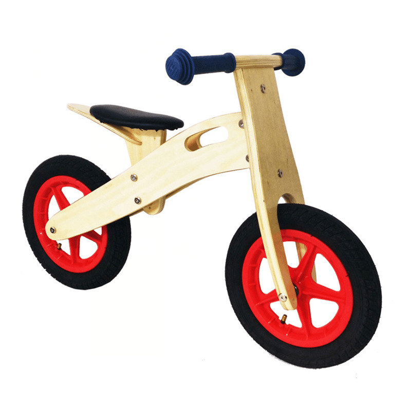 Bicicleta de equilibrio para niños, de madera, Color Rojo