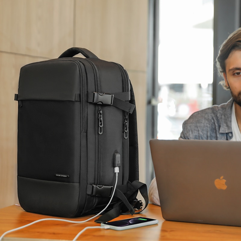 Mark Ryden Men Backpack 15.6 Laptop Bag Shoes Pocket Backpack Travel Bags For Teenagers School Bagpack