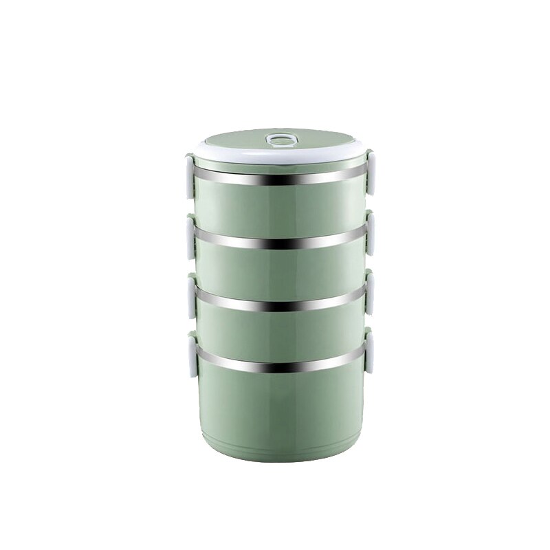 Protable Lunch Box Stainless Steel Bento Boxes Multilayer Lunch Box For Kid Office Workers Microwave Food Container Tableware: 2Layer-green