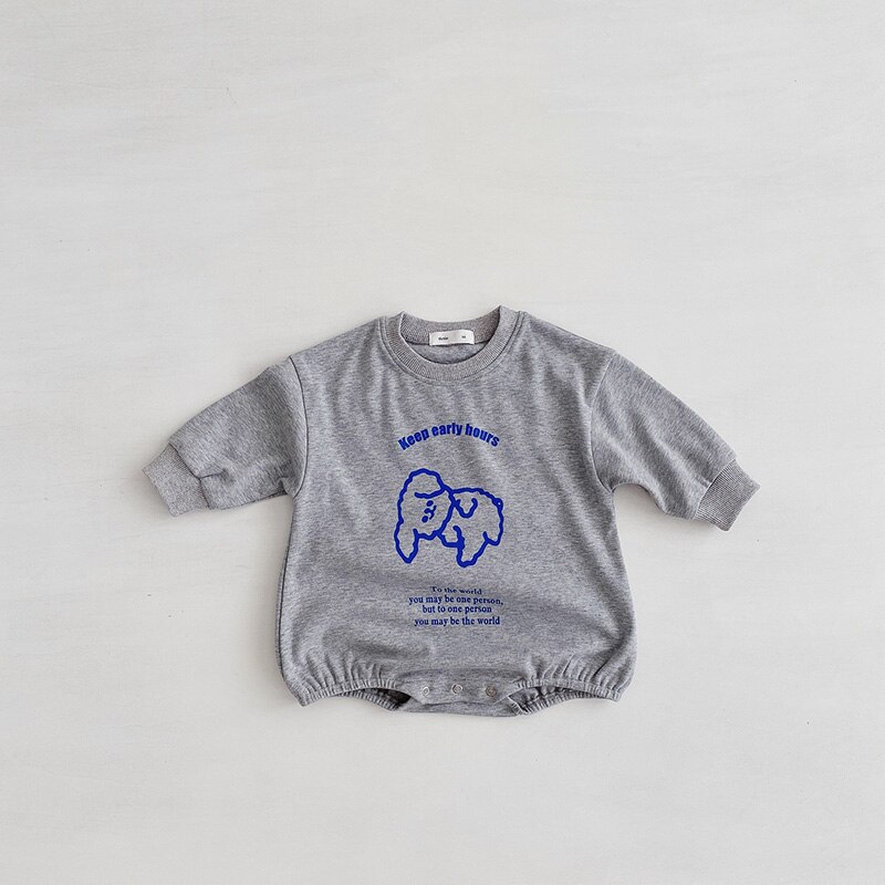 MILANCEL nueva ropa de bebé sonrisa oso Bodi de bebé niño casual niño niñas mono bab traje: grey / 6-9M