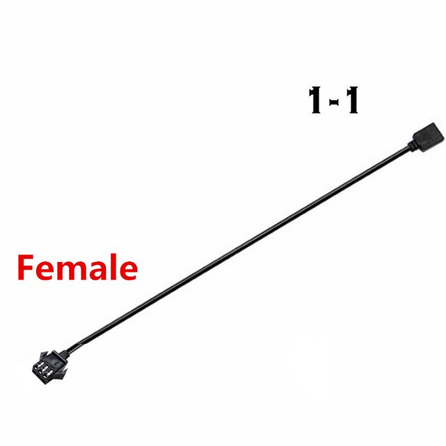 M/B RGB AURA SYNC JST SM Adapter Cable, Transfer To 12V 4Pin RGB and 5V 3Pin ARGB, JST-3P SM3P SM4P EL Wire Cord,Male/Female: 1-1 Female / 12V 4P RGB
