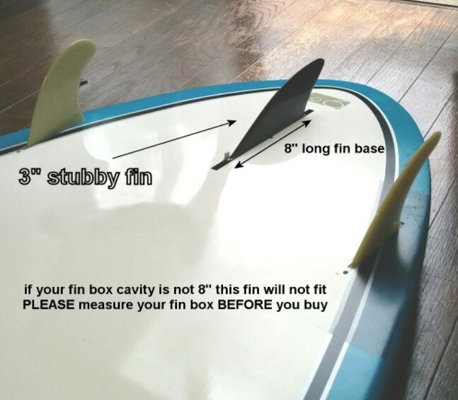 saruSURF US Box Center River & surf SUP fin Safety Flex Soft 3" for SUP Longboard airSUP Black