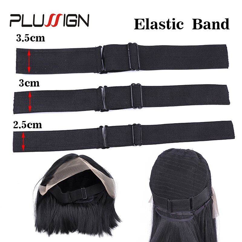 Bande élastique pour perruques à faire soi-même, 5 pièces/lot, noir, 3.5Cm de large, outils de fabrication de perruques confortables