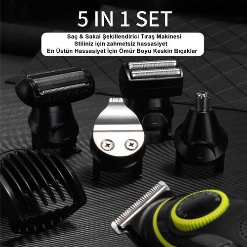 Yopigo Yp 6171 Hair & Beard Styling Scheren Machine Mannelijke Zorg Set 5 In 1 Ultieme