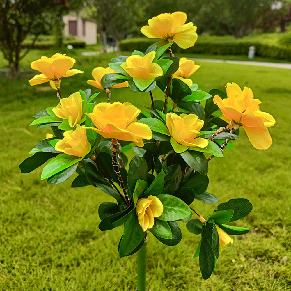 Solarleuchte LED Azalee Solar- Blumen Lampe Ich bin Freien dekorativ für Garten Hof Rasen Weg Beleuchtung Hochzeit Dekor: sonnig Gelb
