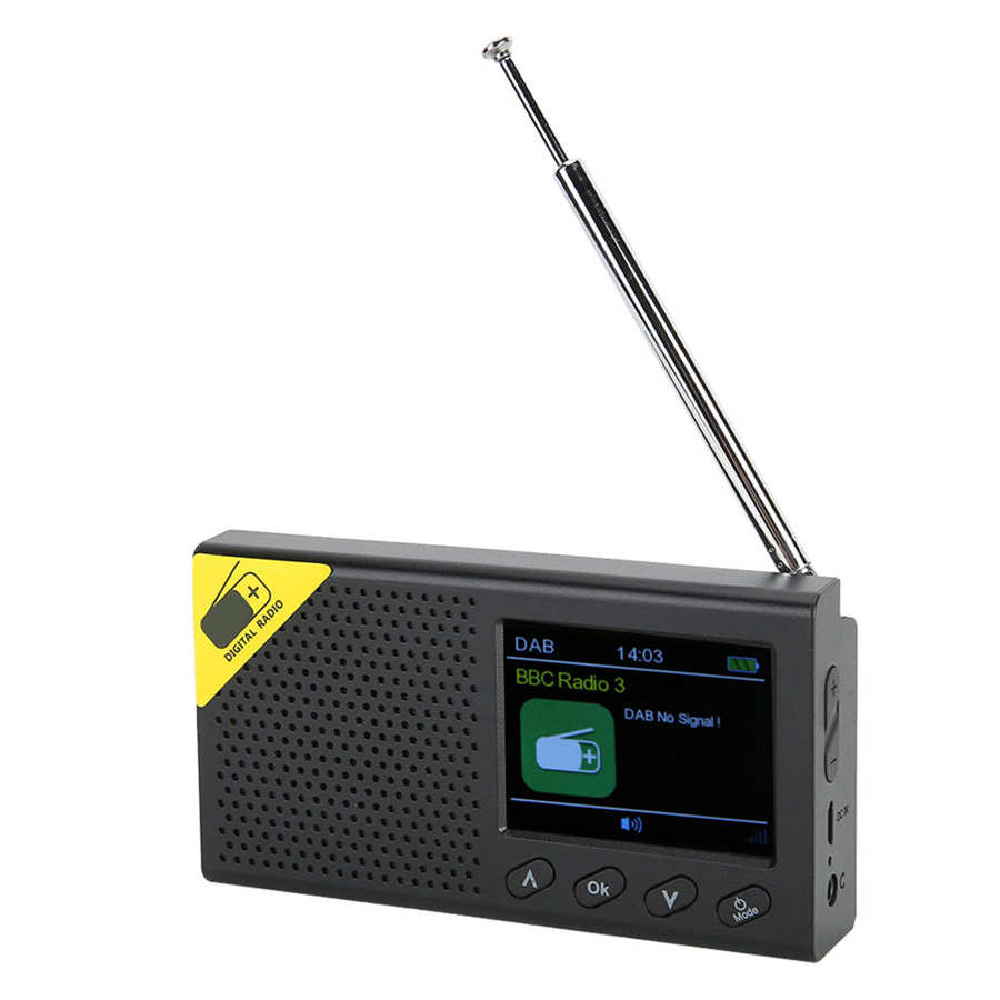 Radio digitale portatile Bluetooth 5.0 DAB/DAB e ricevitore FM schermo LCD da 2.4 pollici Radio ricaricabile leggera per l&#39;home office