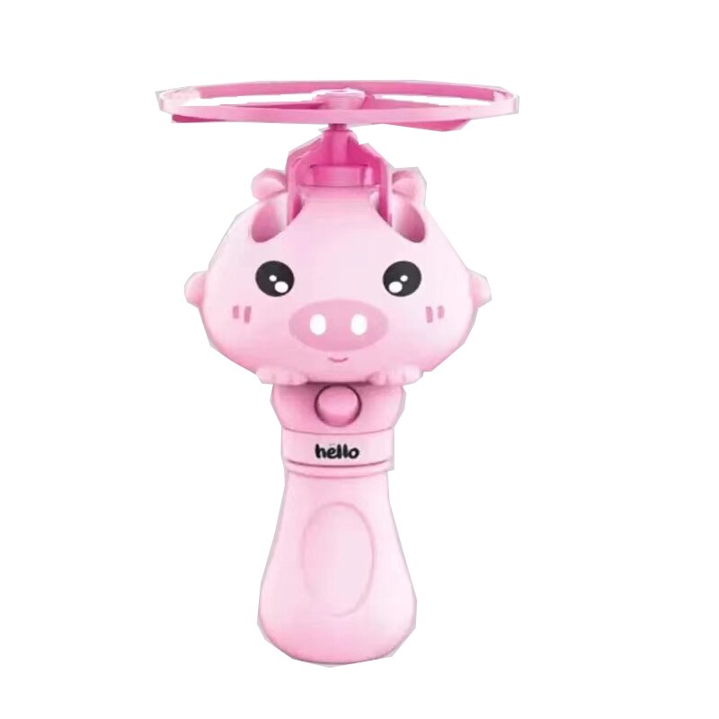 Non-Elektrische Outdoor Speelgoed Cartoon Bamboe-Dragonfly Bubble Machine Voor Jongens En Meisjes: New Pig