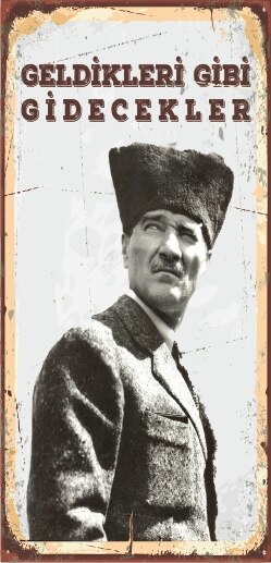 Beschikbaar Van Ataturk Mini Retro Hout Poster 417000467