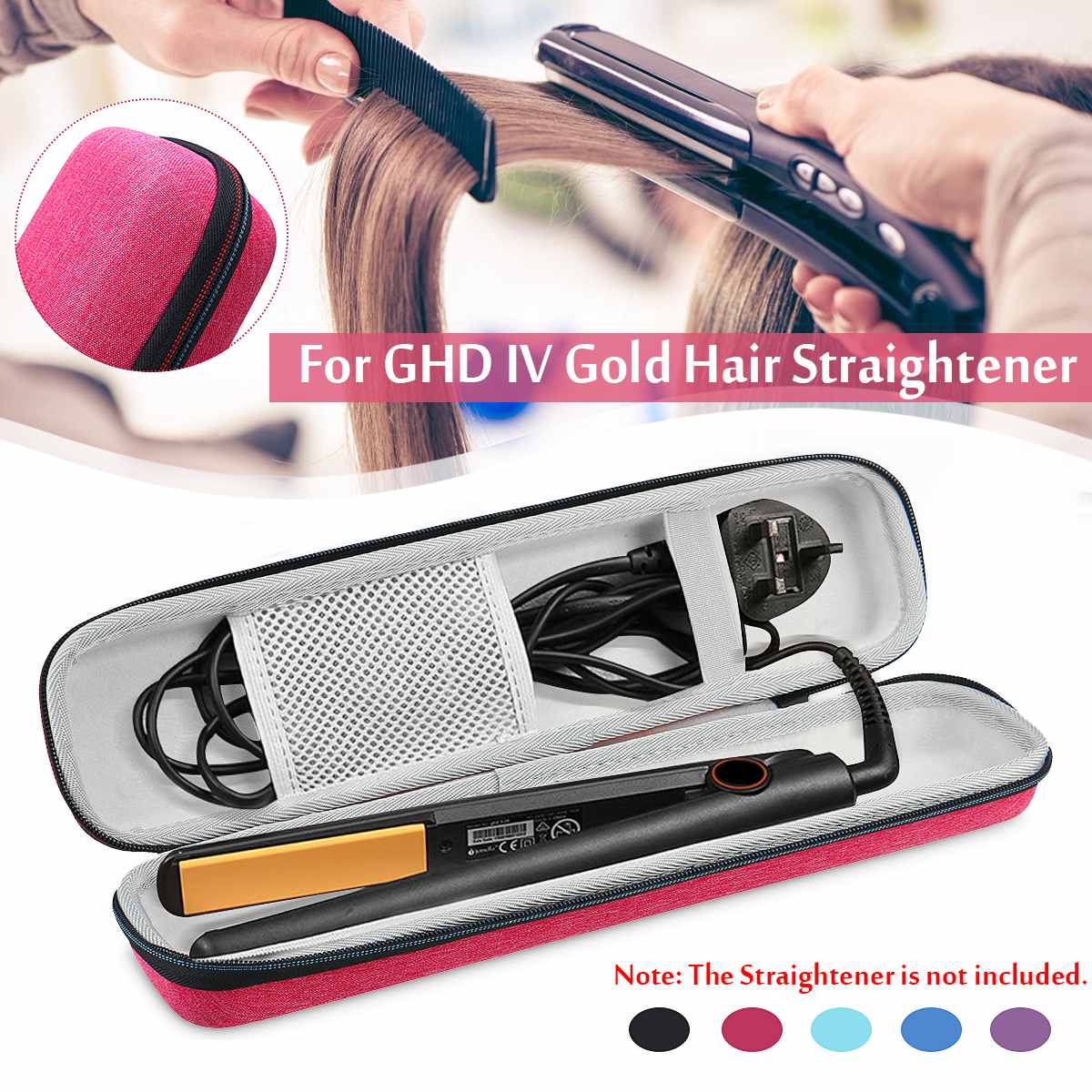 Lisseur cheveux étui de protection EVA dur Shookproof sac de rangement boîte pour GHD IV or pour Braun ST780 anti-dérapant résistant aux chutes