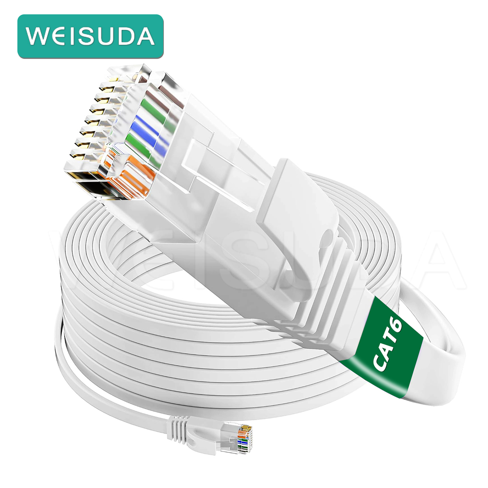 CAT6 Ethernet-kabel RJ45 0,1M 0,2M 0,3M 50M Platte internetnetwerkkabel RJ45 Patchkabel LAN voor router Modemkabel Ethernet Cat6: 3m