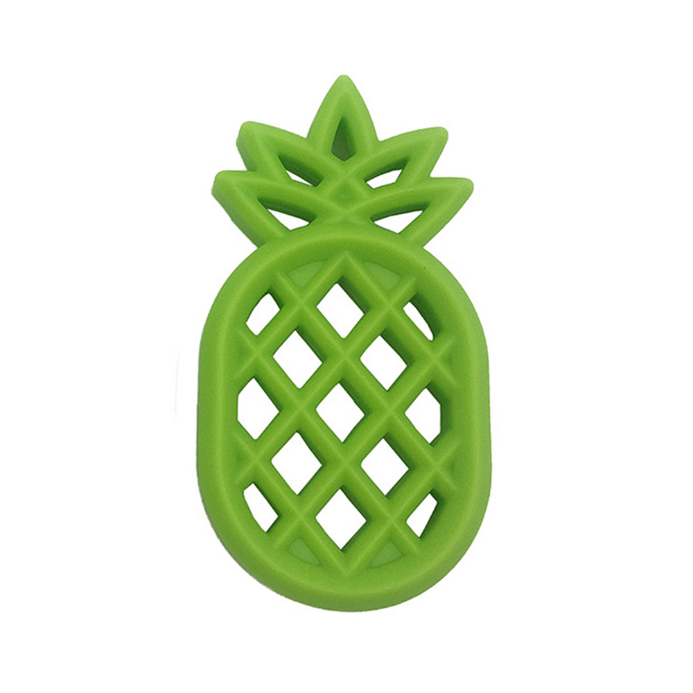 Child DIY Pacifier Pineapple Silicone Teether Bite Resistance Baby Teething Toys Safety Molar: Green