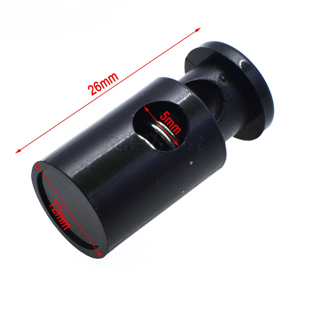 10pcs Plastic Cord Locks Toggle Clip Stopper Cord Buckle Widely Used For Clothing/Backback/ Paracord Black: C0087-B1