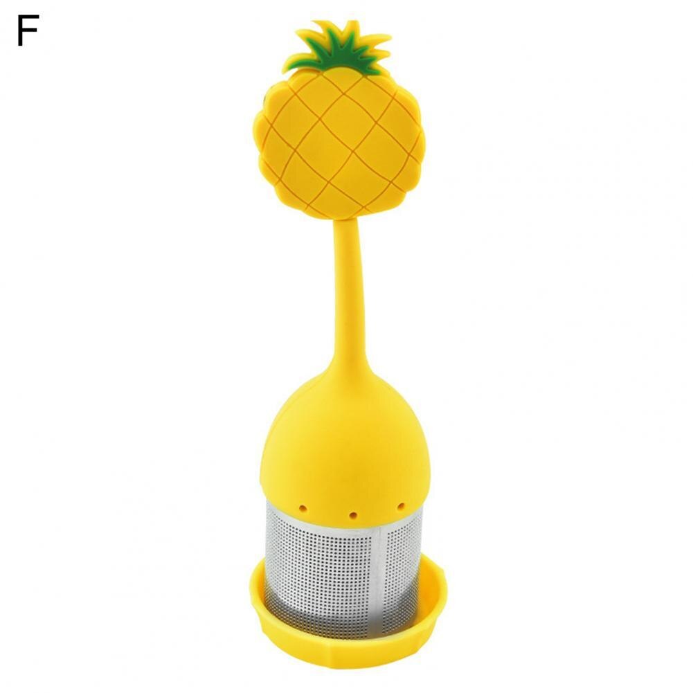 Infusor de té desmontable de silicona, filtro de aislamiento térmico, colador divertido de frutas y plantas, infusor de te: F