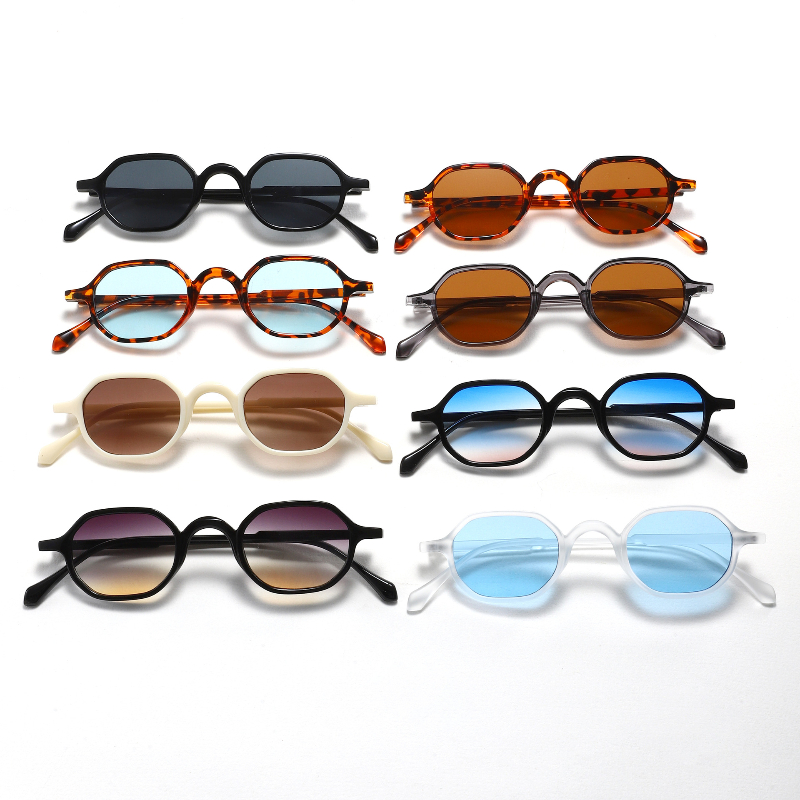 Trendy Small Oval Sun Glasses for Women Men Vintage Stylish Travel Sunglasses Eyewear Outdoor UV400 Shades Protection