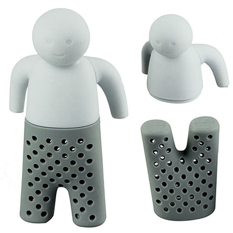 Tea Strainer Food Grade Silica Gel Tea Filter Mr.Tea Villain Shaped Silicone Tea Maker Tea Bag Tea Set Brew Tea