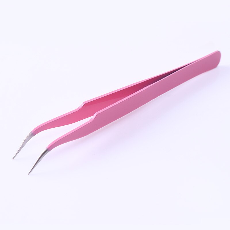 Angled Straight Pink Eyebrow Tweezers Stainless Steel Face Hair Removal Eye Brow Trimmer Nail Art Tool: Angle head