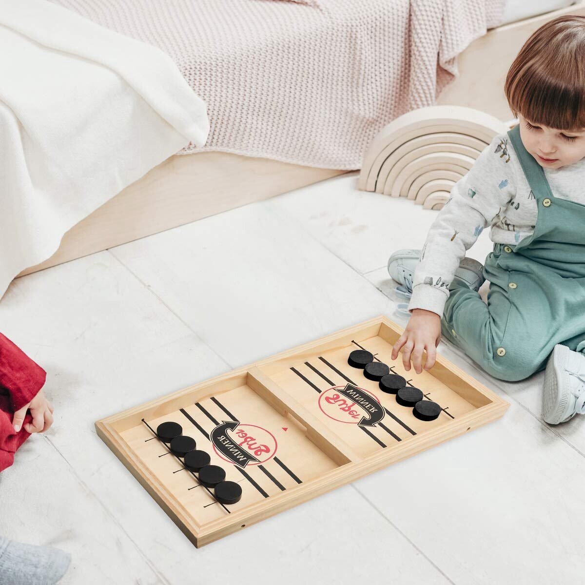 Schnelle Schlinge Puck Spiel Eishockey Spiel Kiefer Spielen Schach Holz Eishockey Spiel Schreibtisch-Spiel Schlacht Bord Spiel für Familie