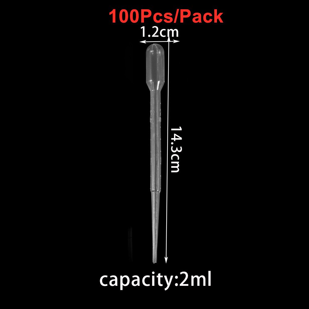 20-200Pcs 0.2-3ML Plastic Disposable Pipettes Squeeze Transfer Pipettes Dropper For Silicone Mold UV Epoxy Resin Jewelry Making: 2ml 100pcs