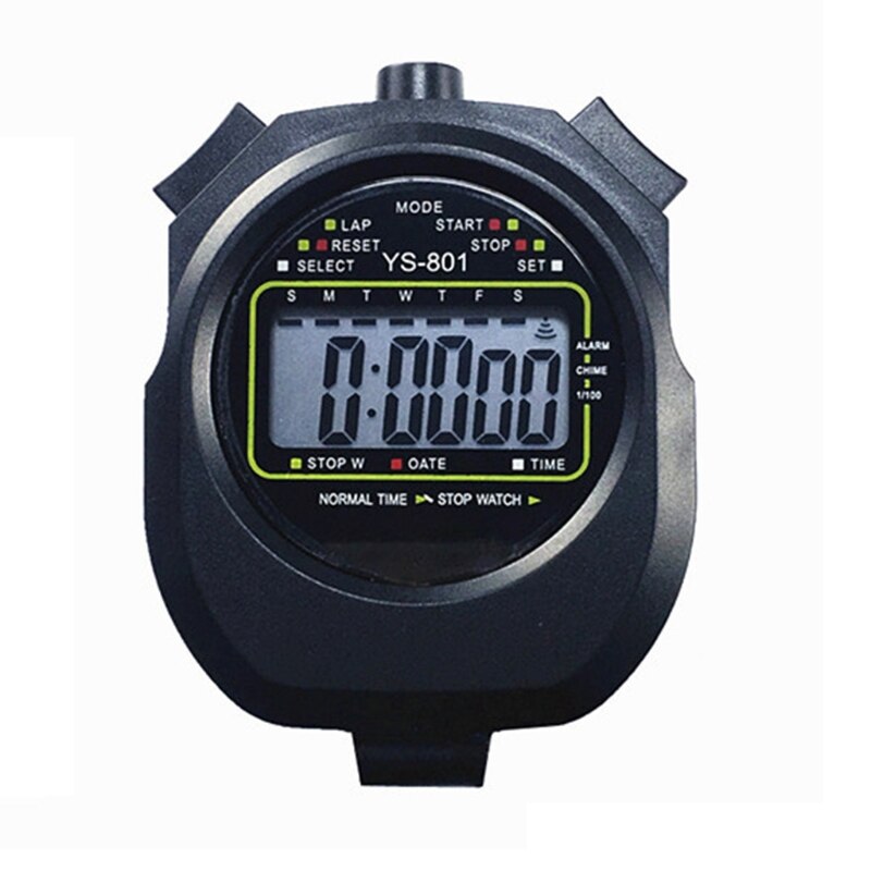 Waterproof Sports Referee Stopwatch Timer Fitness Running Track &amp; Field Training Stopwatch 12/24 Hour Clock Alarm