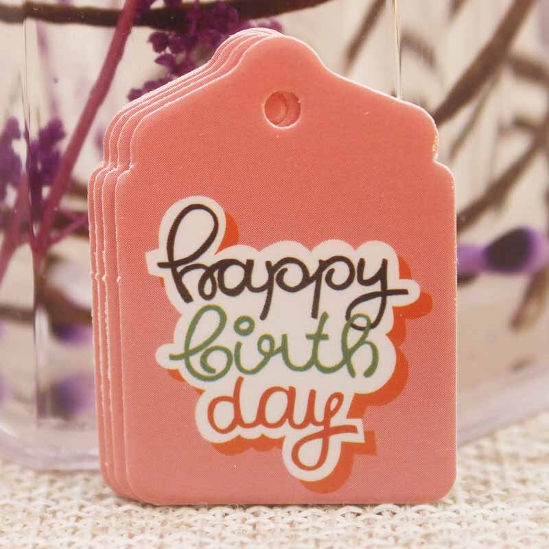 Feiluan tillykke med fødselsdagen serie dekoration tag diy fuld farve print papir label tag candy favors tag 50pc+50 reb: 100 tagaspic