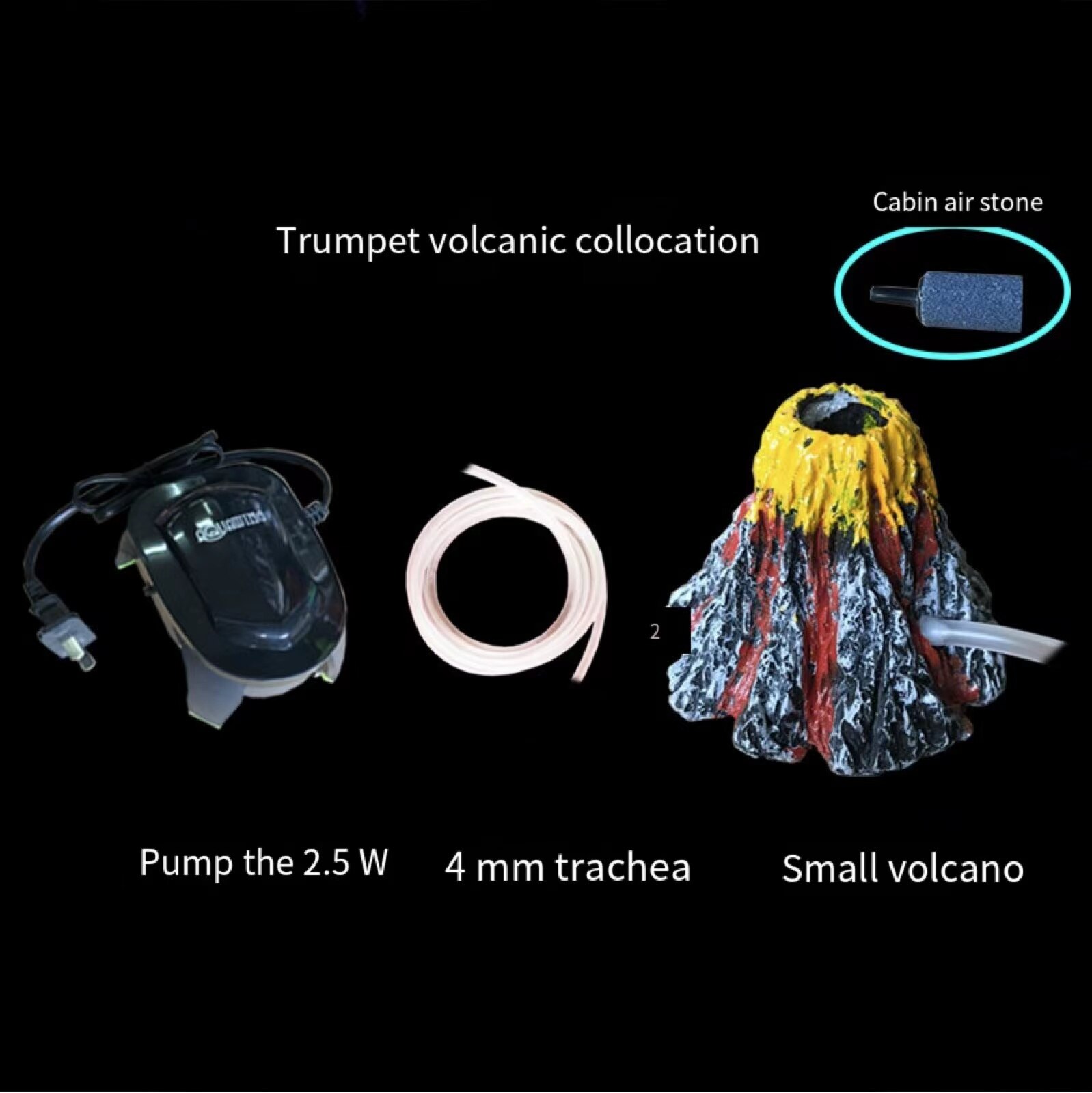 Aquarium Vulkaan Waskolf Decoraties Vulkaan Ornament Kit Met Led Spotlight Aquarium