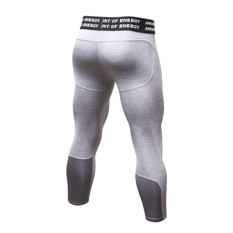 Mænd fitness løbebukser hurtigtørrende elastiske taljebukser udendørs sport løbe motion leggings