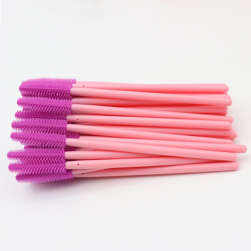 50 pcs Disposable Silicone Eyelash Brush Mascara Wands Eye Lashes Comb Extension Tool Beauty women Makeup Tool: AA108-08