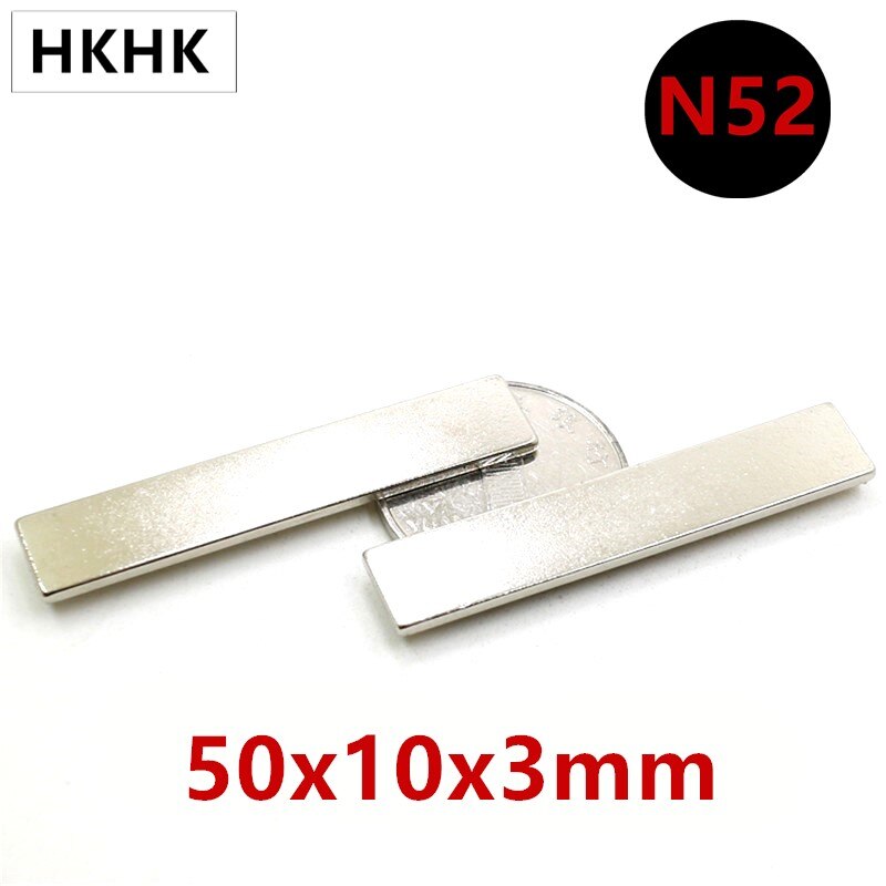 50pcs N52 Neodymium Magnet 50*10*3 Strong NdFeB Rare Earth magnets 50x10x3 mm Magnets for moto Thickness 3mm Strip thin magnet