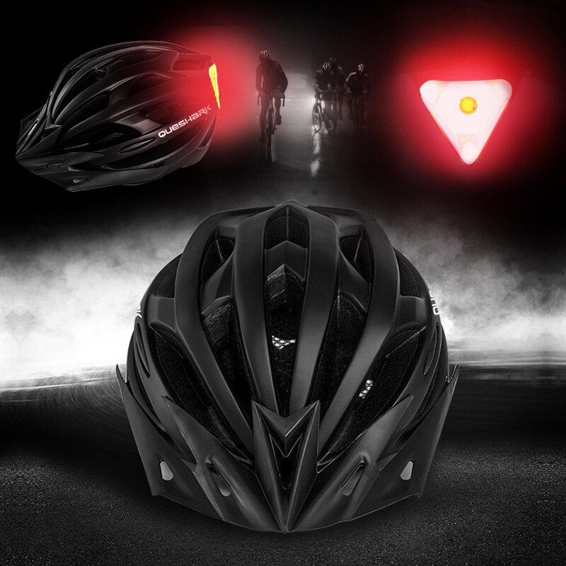 QUESHARK Männer Frauen Ultraleicht Radfahren Helm LED Rücklicht MTB Rennrad Fahrrad Motorrad Reiten Sicher Kappe Mit Sonnenblende